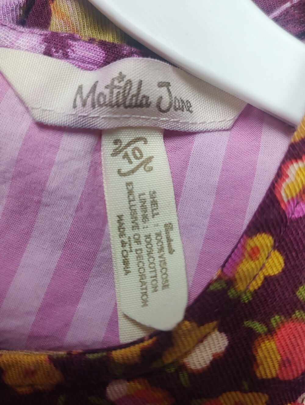 Matilda Jane Size 10 Twirl Me Floral Long-Sleeve Tiered Dress - Picture 6 of 7